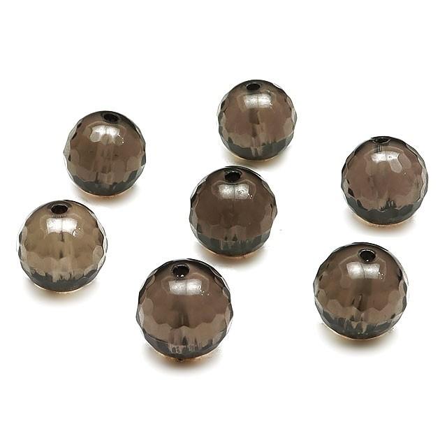 粒販売 スモーキークォーツ 128面カット 丸玉 8mm 10粒販売 / T031 SM8