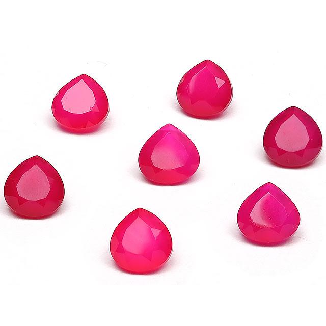 粒販売 ホットピンクカルセドニー マロンファセットカット 7mm 