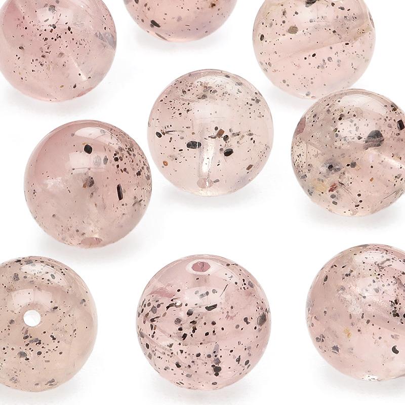 粒販売 マダガスカル産 マイカインスターローズクォーツ 丸玉 9mm【2粒