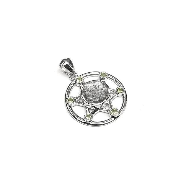 ムオニナルスタ隕石 メテオライト＋モルダバイト 六芒星モチーフ  