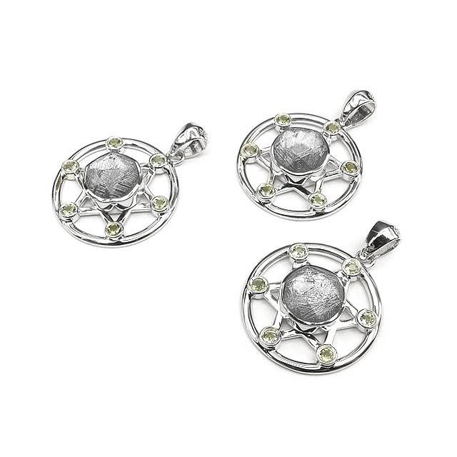 ムオニナルスタ隕石 メテオライト＋モルダバイト 六芒星モチーフ  