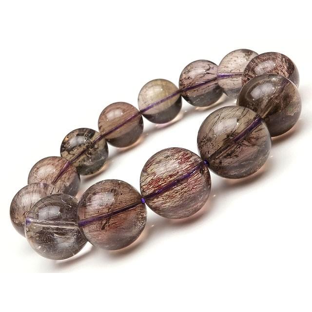 エレスチャルクォーツ スーパーセブン 丸玉ブレス 17mm No.94【1点もの