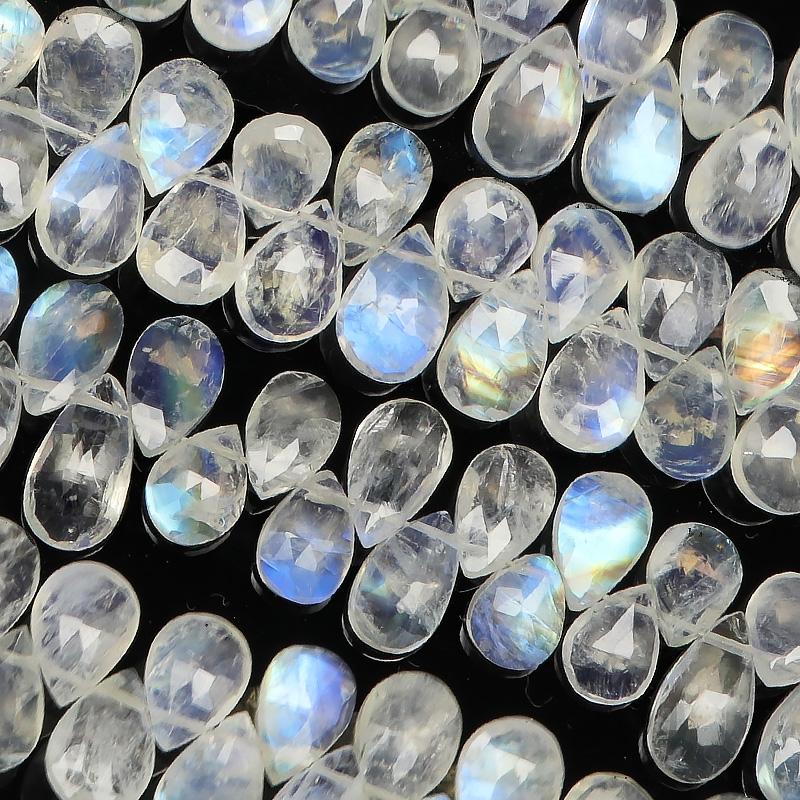 レインボームーンストーン ペアシェイプカット 6〜10mm【1連販売】 / 9 