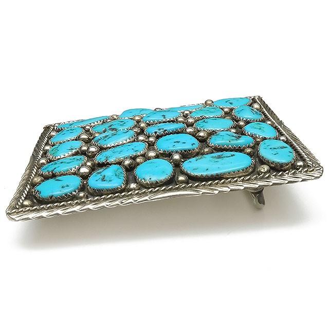 1周年記念イベントがナバホ族 キングマンターコイズ バックル No.1