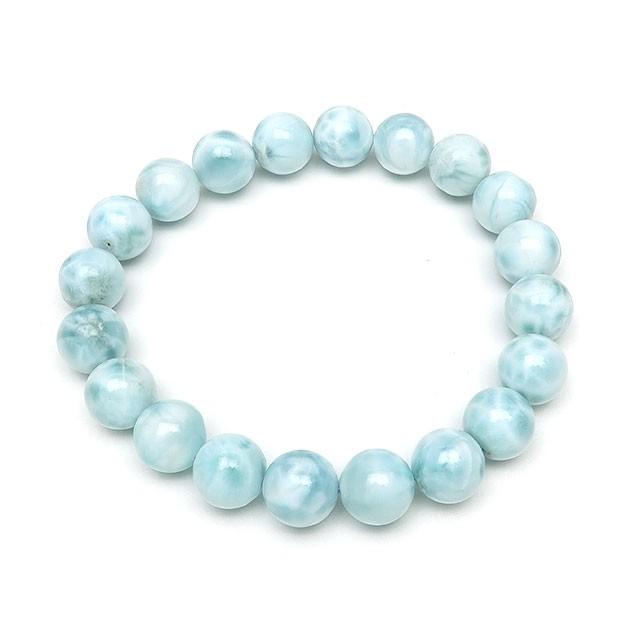 ラリマー 丸玉ブレス 10mm No.80【1点もの】 / 60-31 LM-BS80 : 天然石 