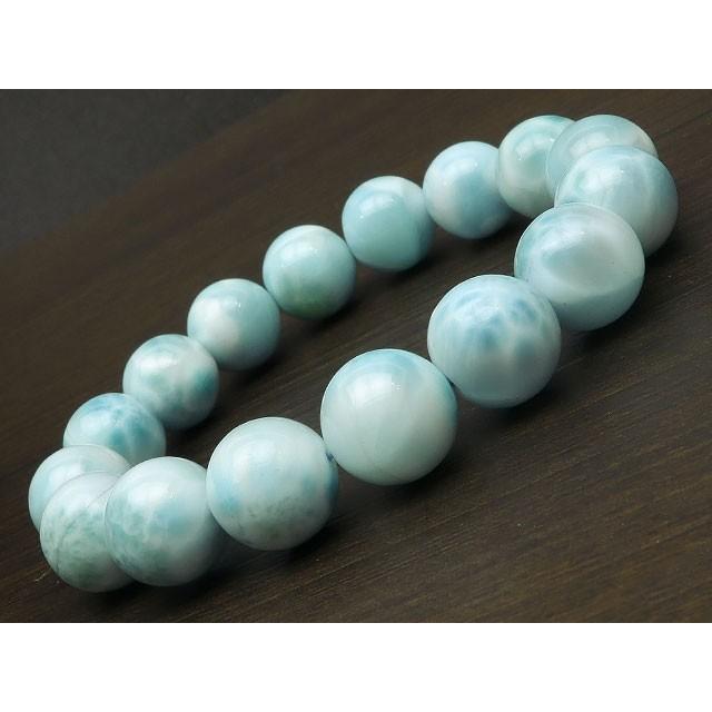 ラリマー14mm ラリマー 丸玉ブレス 13〜14mm No.85【1点もの】 / 60-31 LM-BS85