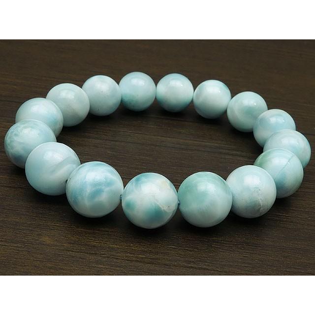 ラリマー 丸玉ブレス 13〜14mm No.85【1点もの】 / 60-31 LM-BS85