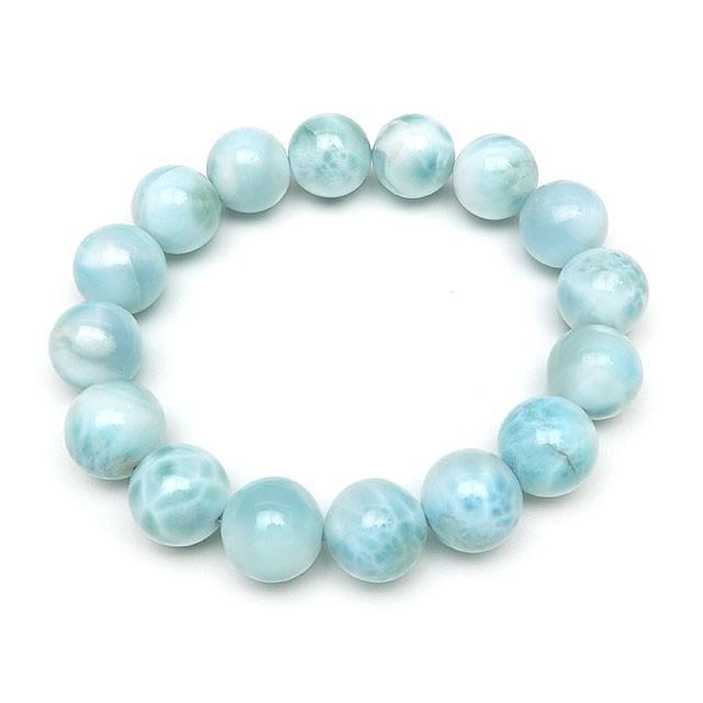 ラリマー 丸玉ブレス 13〜14mm No.85【1点もの】 / 60-31 LM-BS85