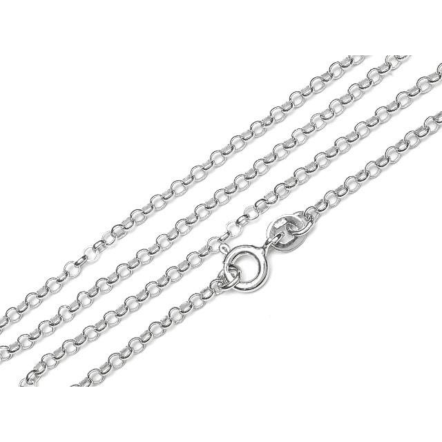 SILVER925 ネックレス ロロチェーン 2.0mm［ロジウム］ 40cm[1コ販売 
