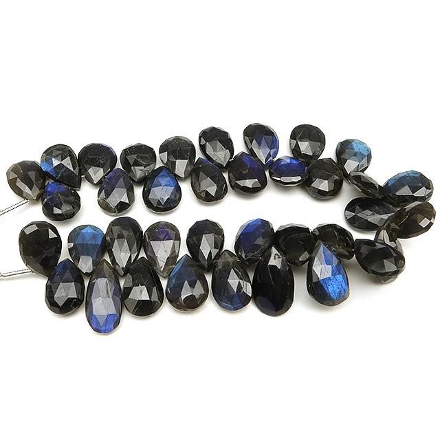 ブラックラブラドライト ペアシェイプカット 13〜17mm【1点もの】 / 50-2 LB-PSBKの画像