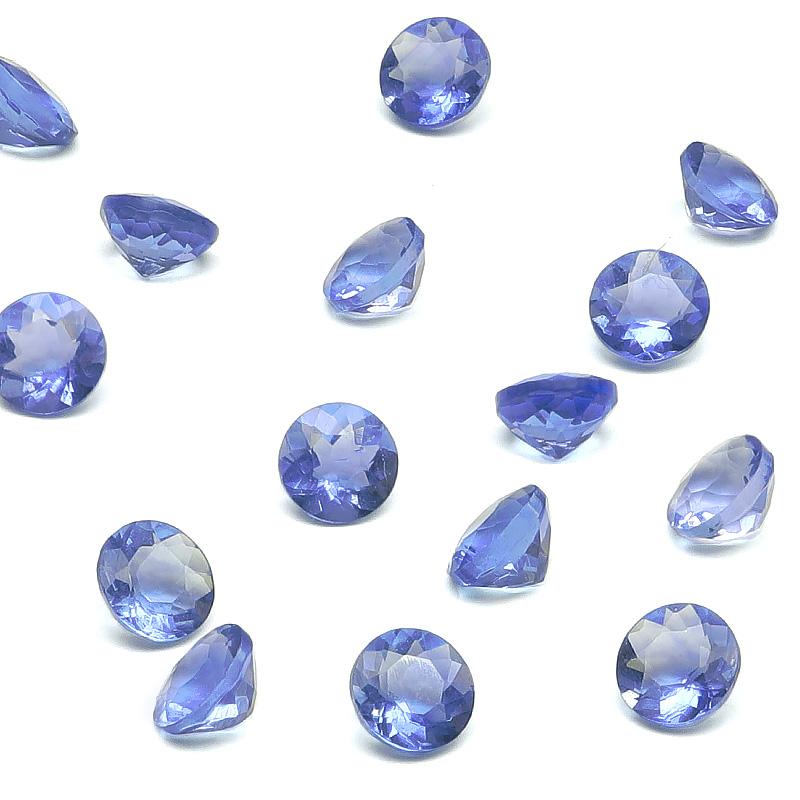 カラーチェンジフローライト コインファセットカット ルース 4mm【1コ