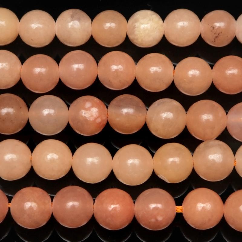ピーチアベンチュリン 丸玉 6mm【1連販売】 / 3-8 AV6M-X : 天然石専門