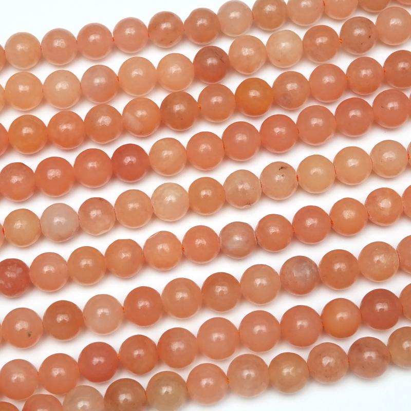 ピーチアベンチュリン 丸玉 6mm【1連販売】 / 3-8 AV6M-X : 天然石専門