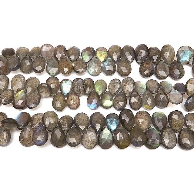 ラブラドライト ペアシェイプカット 10〜14mm No.11【1連販売】 / 9-27