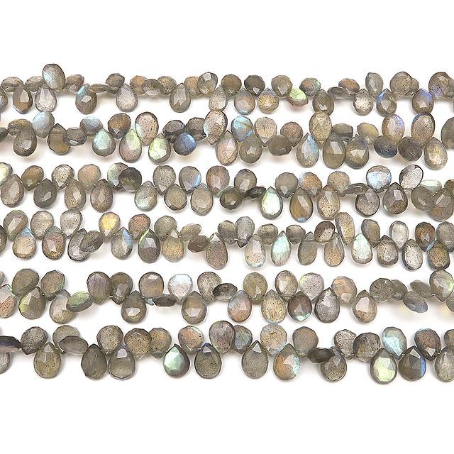 ラブラドライト ペアシェイプカット 7〜10mm No.12[1連販売] / 9-43 LB