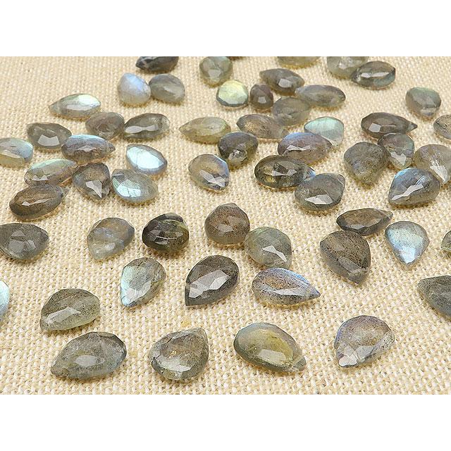 粒販売 ラブラドライト ペアシェイプカット 10〜11mm No.2 6粒販売