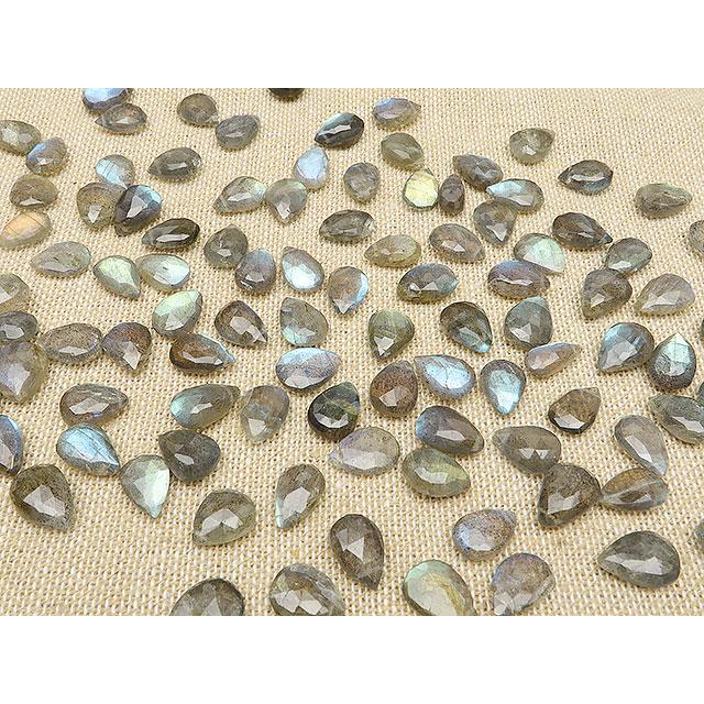 粒販売 ラブラドライト ペアシェイプカット 10〜11mm No.2 6粒販売