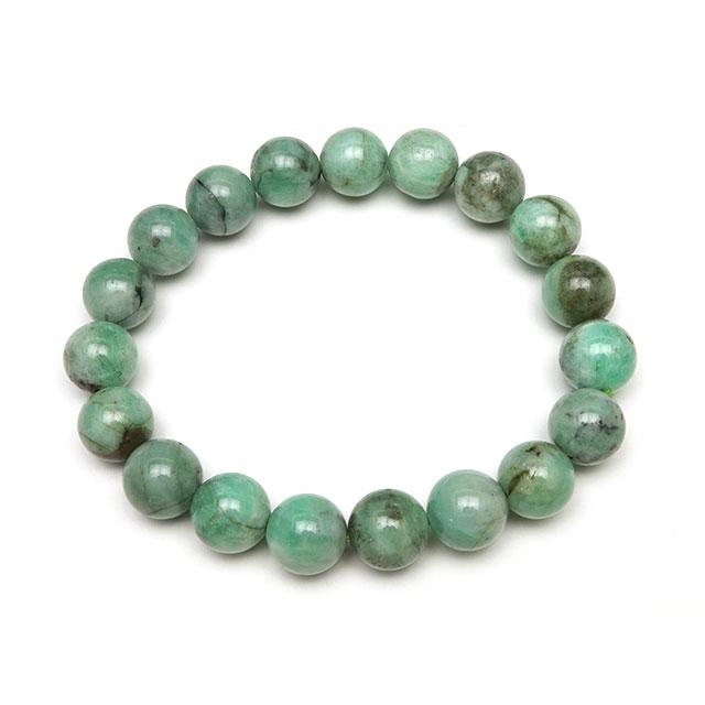 エメラルド 丸玉ブレス 10mm No.19【1点もの】 / 60-41 EM-BS19 