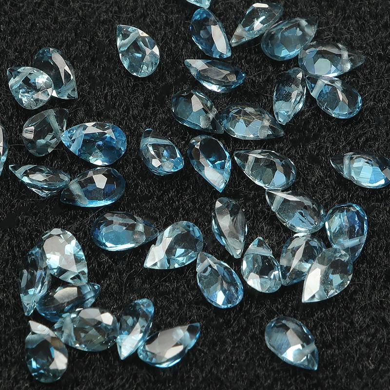 粒販売 ブラジル産 ロンドンブルートパーズ ペアシェイプファセット