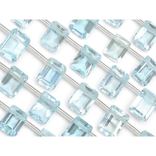 スカイブルートパーズ レクタングルファセットカット 8×6mm