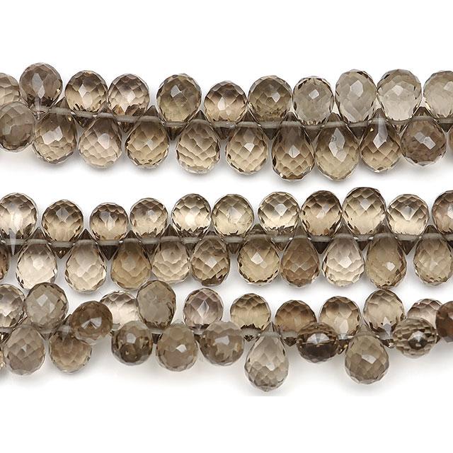 スモーキークォーツ ドロップカット 6〜7mm【1連販売】 / 9-2 SM6DP