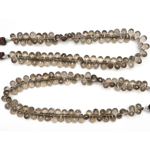 スモーキークォーツ ドロップカット 6〜7mm【1連販売】 / 9-2 SM6DP