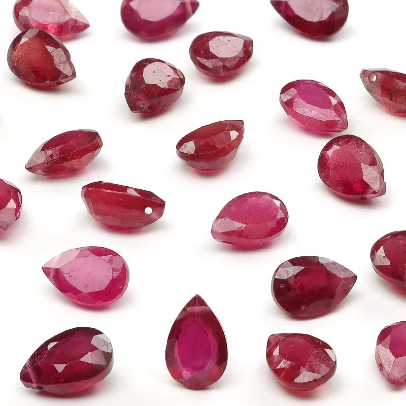 粒販売 アフリカ産 ルビー ペアシェイプファセットカット 6×4mm 
