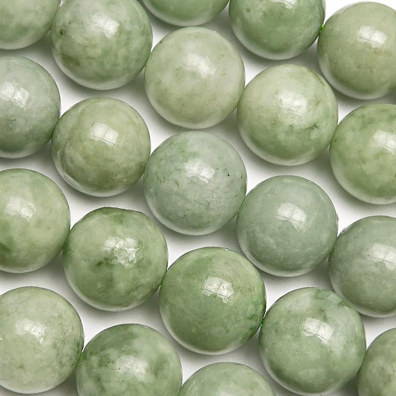 ビルマ産 翡翠 ジェダイト 丸玉 10mm【1連販売】 / 4-20 HI10M-X