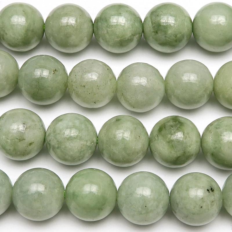 ビルマ産 翡翠 ジェダイト 丸玉 10mm【1連販売】 / 4-20 HI10M-X