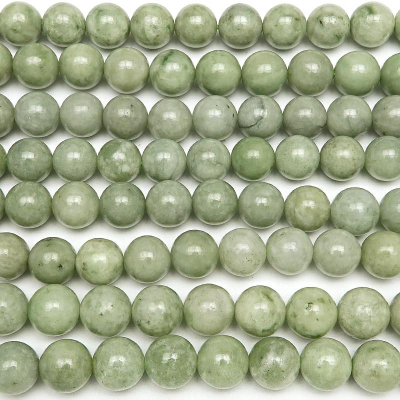 ビルマ産 翡翠 ジェダイト 丸玉 10mm【1連販売】 / 4-20 HI10M-X