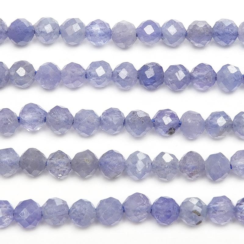 タンザナイト 面カット 丸玉 3mm［プレミアムカット］【1連販売】 / 7 