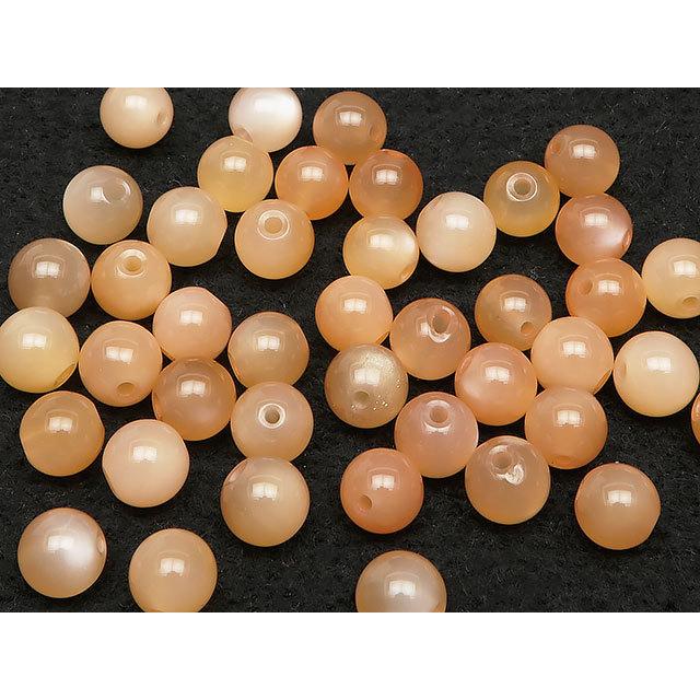 粒販売 ピーチムーンストーン 丸玉 7mm 3粒販売 / T126 MOZZ7P