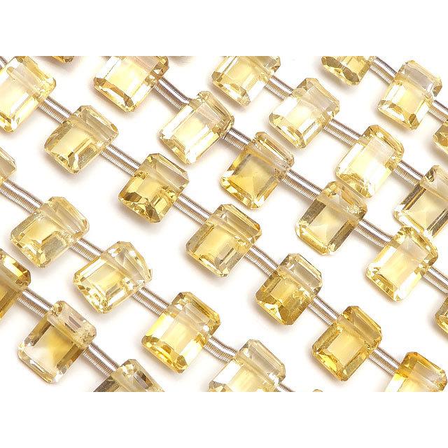 高品質　シトリン　ファセットカット　スタンド付き　透明感　ダイヤ シトリン レクタングルファセットカット 7×5mm【プレミアムカット】【1