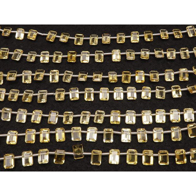 シトリン レクタングルファセットカット 7×5mm【プレミアムカット】【1