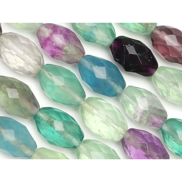 マルチカラーフローライト ライスカット 12〜13mm【1連販売】 / 9-3