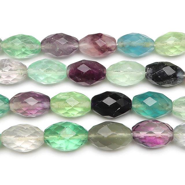 マルチカラーフローライト ライスカット 12〜13mm【1連販売】 / 9-3