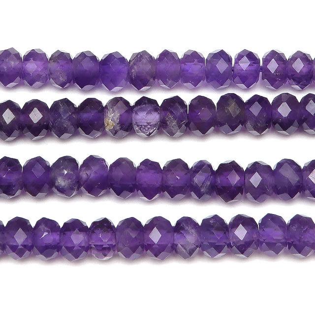 アメジスト ボタンカット 5×3mm【1連販売】 / 8-18 AM5BT : 天然石専門