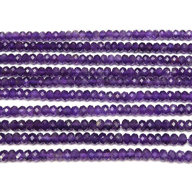 アメジスト ボタンカット 5×3mm【1連販売】 / 8-18 AM5BT : 天然石専門