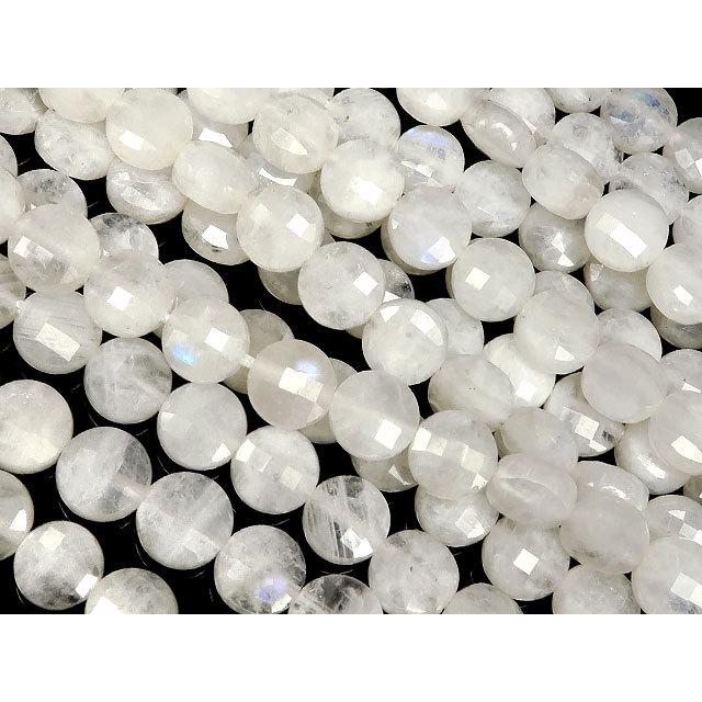 レインボームーンストーン コインカット 6mm プレミアムカット 1連販売