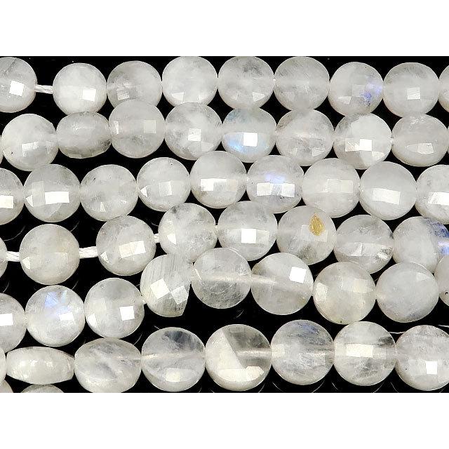 レインボームーンストーン コインカット 6mm プレミアムカット 1連販売
