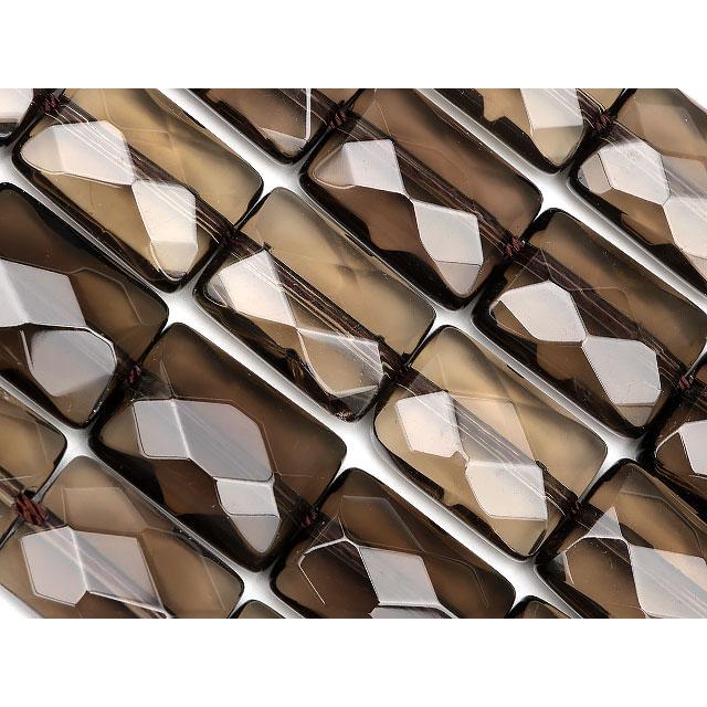 スモーキークォーツ レクタングルカット 14×10mm【1連販売】 / 9-12