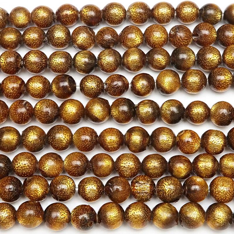 ゴールドコーラル（金珊瑚）丸玉 6mm【1連販売】 / 3-19 CO6M : 天然石