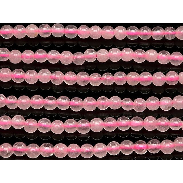 ローズクォーツ 丸玉 2mm【1連販売】 / 7-15 RQ2M : 天然石専門店