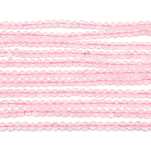 ローズクォーツ 丸玉 2mm【1連販売】 / 7-15 RQ2M : 天然石専門店
