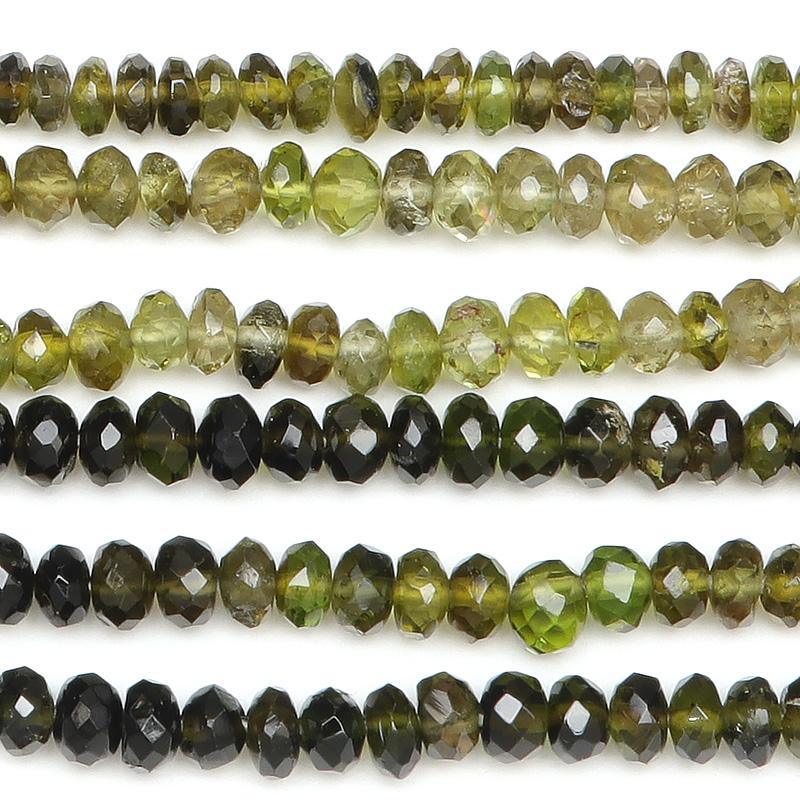 グリーントルマリン（バーデライト） ボタンカット 3mm【1連販売】 / 8