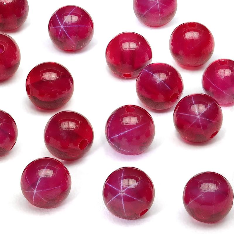 粒販売 合成スタールビー 丸玉 6mm【4粒販売】 / X339 RU6M