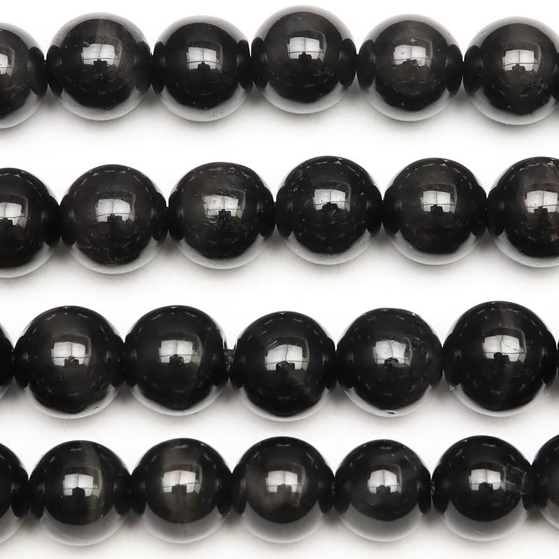 ブラックタイガーアイ 丸玉 6mm【1連販売】 / 3-20 TG6M-X : 天然石