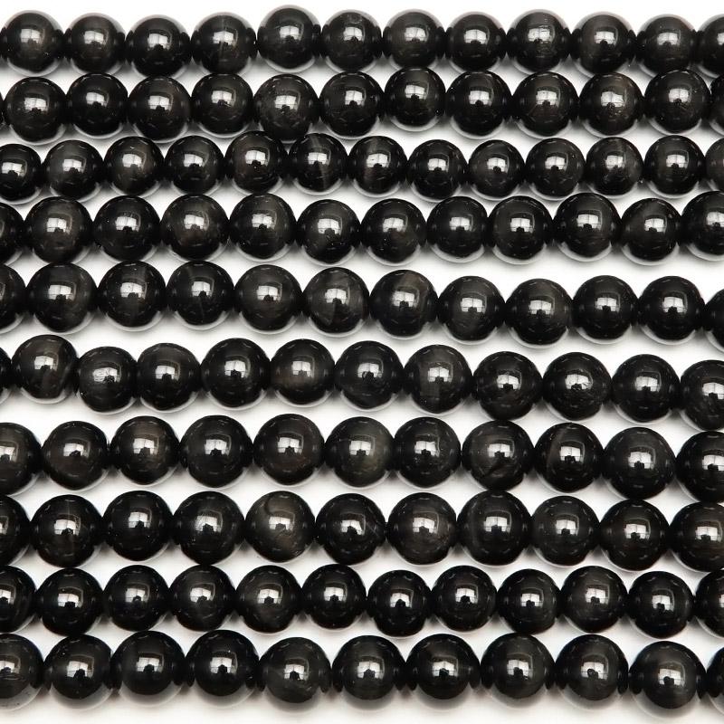 ブラックタイガーアイ 丸玉 6mm【1連販売】 / 3-20 TG6M-X : 天然石