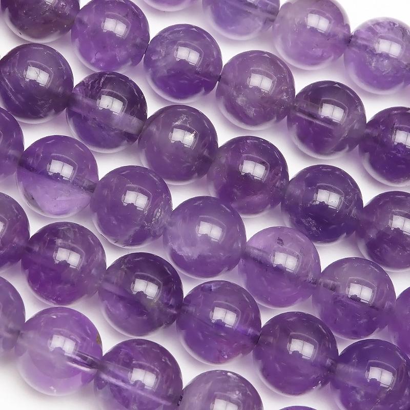 ザンビア産 アメジスト 丸玉 8mm【1連販売】 / 2-2 AM8M-X : 天然石