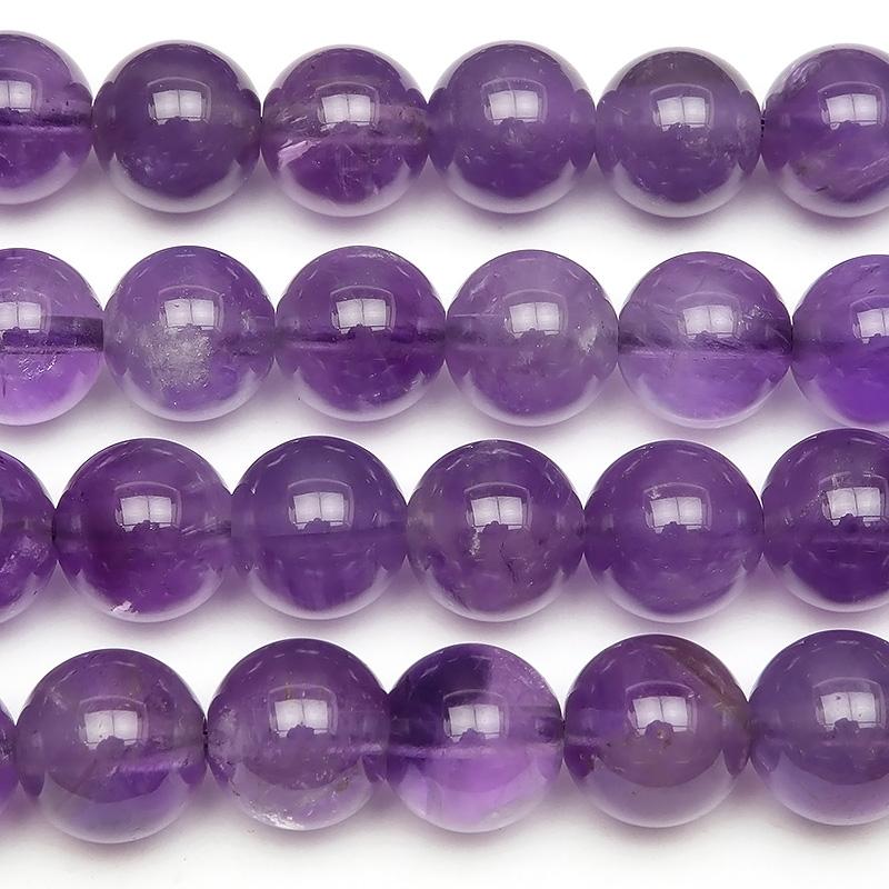 ザンビア産 アメジスト 丸玉 8mm【1連販売】 / 2-2 AM8M-X : 天然石